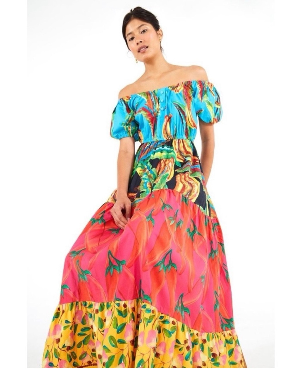 FARM Rio Multicolor Tropical Mix Maxi Dress